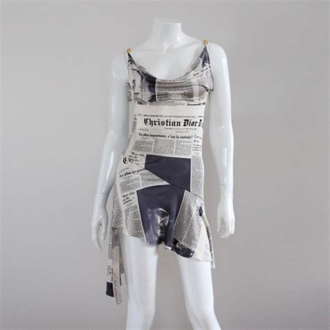 christian dior newspaper dress|galliano newspaper dress.